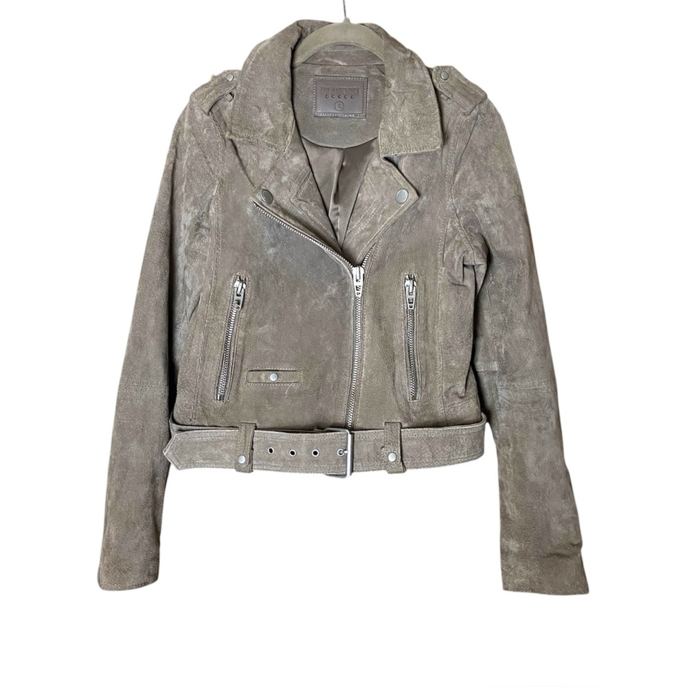 BlankNYC Suede Leather Moto Jacket Western Boho Y2K Cool Girl Small - Picture 2 of 5